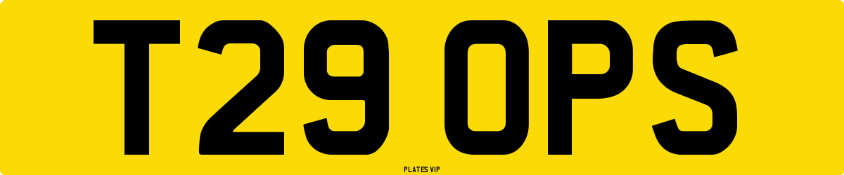 T29 OPS Number Plate