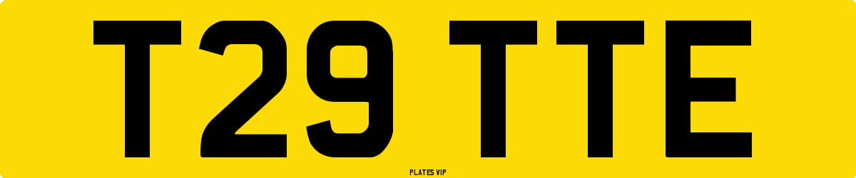 T29 TTE Number Plate