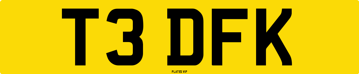 T3 DFK Number Plate