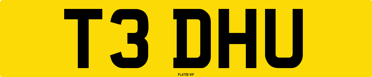T3 DHU Number Plate