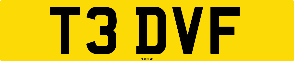 T3 DVF Number Plate