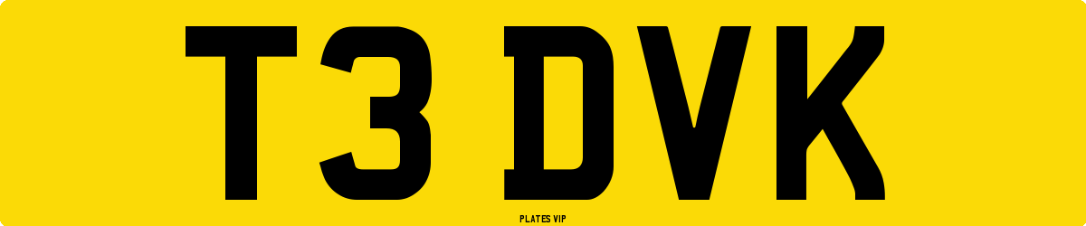 T3 DVK Number Plate