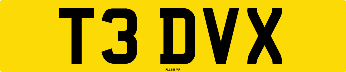 T3 DVX Number Plate