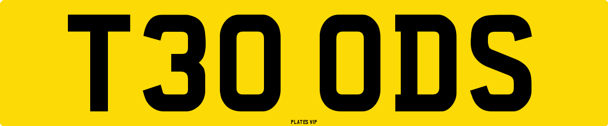 T30 ODS Number Plate
