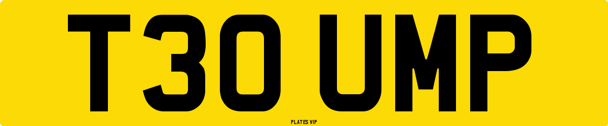 T30 UMP Number Plate