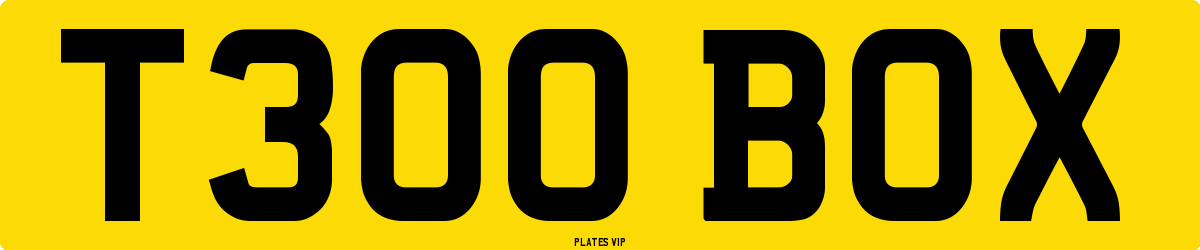 T300 BOX Number Plate