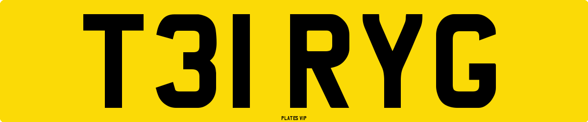 T31 RYG Number Plate