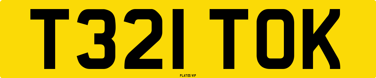 T321 TOK Number Plate