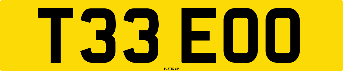 T33 EOO Number Plate
