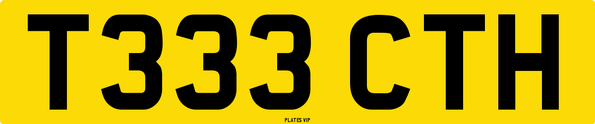 T333 CTH Number Plate