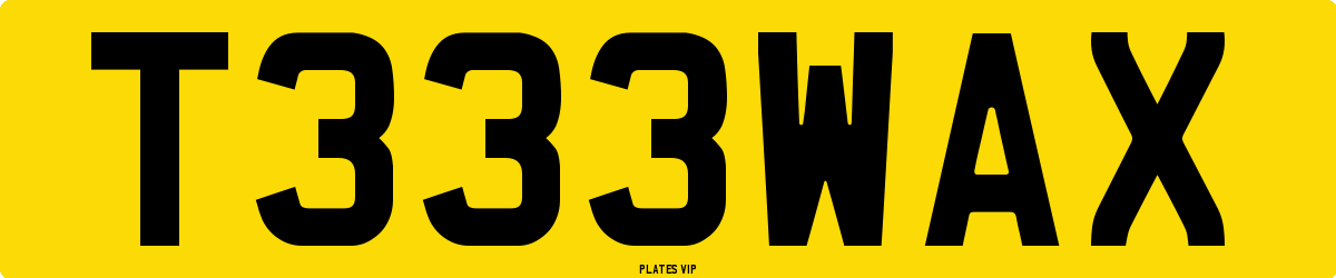 T333WAX Number Plate