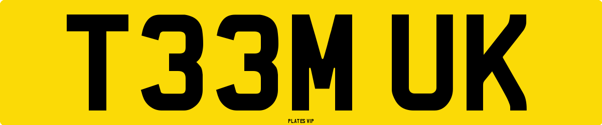 T33M UK Number Plate