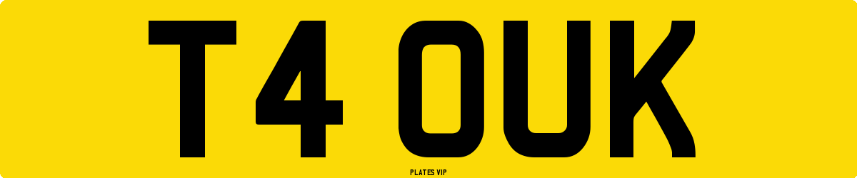 T4 OUK Number Plate
