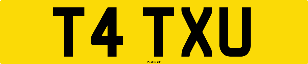 T4 TXU Number Plate
