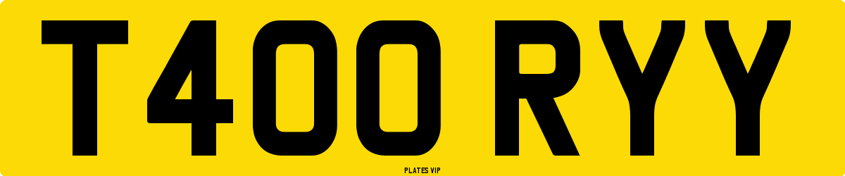 T400 RYY Number Plate
