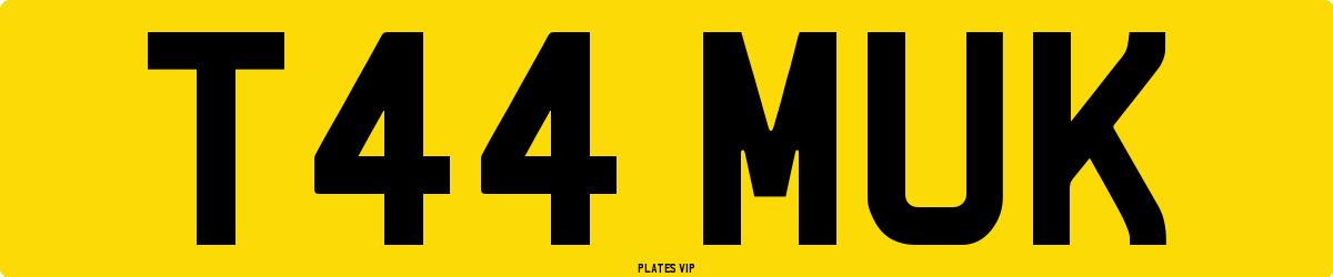 T44 MUK Number Plate