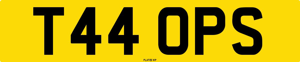 T44 OPS Number Plate