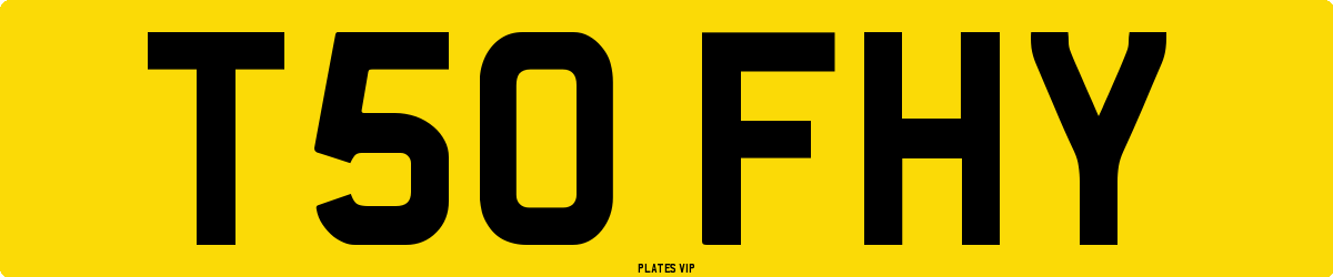 T50 FHY Number Plate