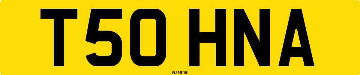 T50 HNA Number Plate