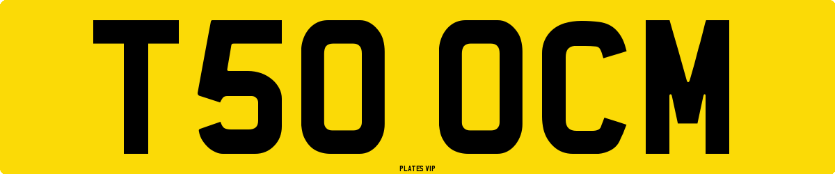 T50 OCM Number Plate