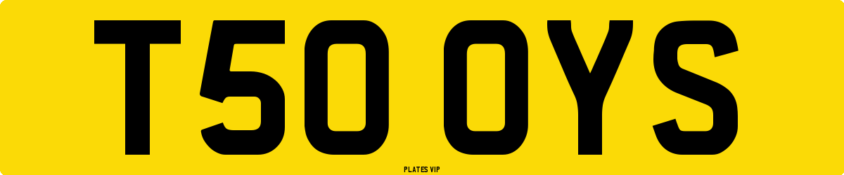 T50 OYS Number Plate