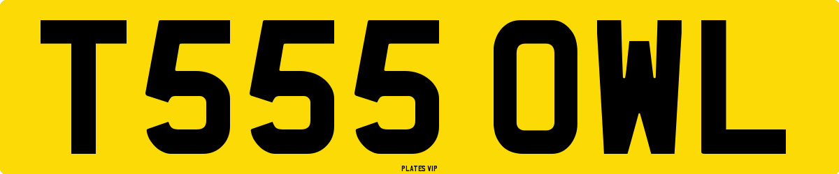 T555 OWL Number Plate
