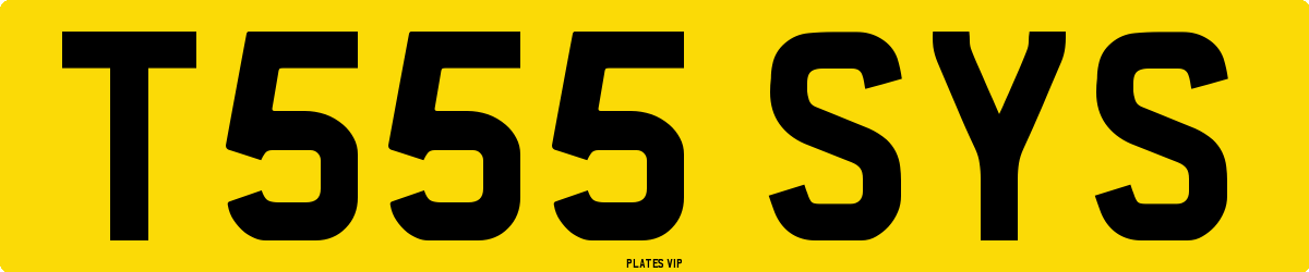 T555 SYS Number Plate