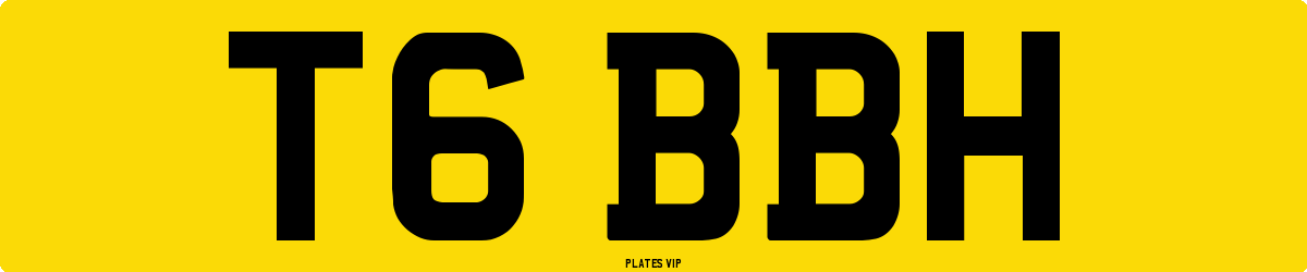 T6 BBH Number Plate
