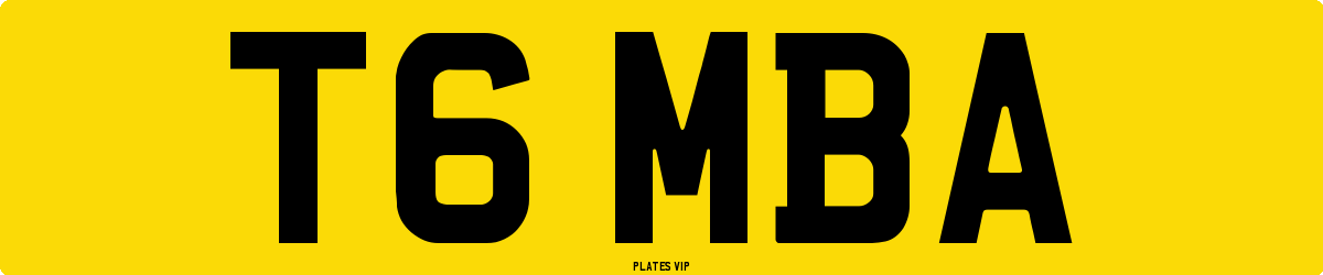 T6 MBA Number Plate