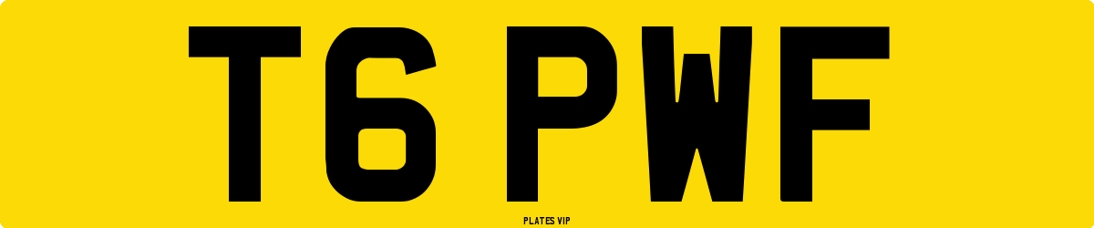 T6 PWF Number Plate