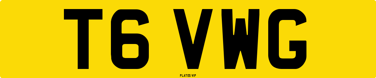 T6 VWG Number Plate