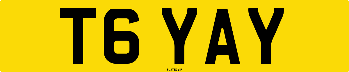 T6 YAY Number Plate