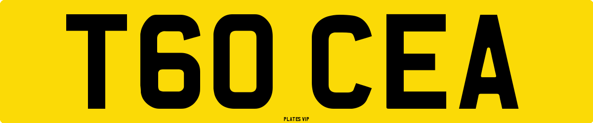 T60 CEA Number Plate