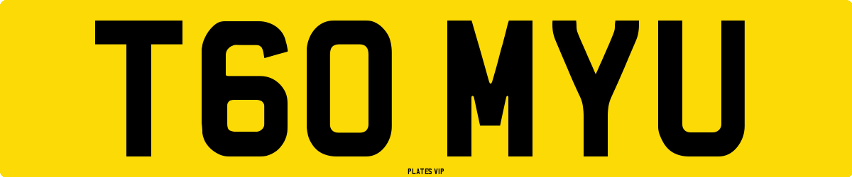 T60 MYU Number Plate