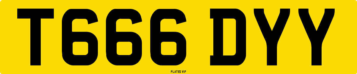 T666 DYY Number Plate