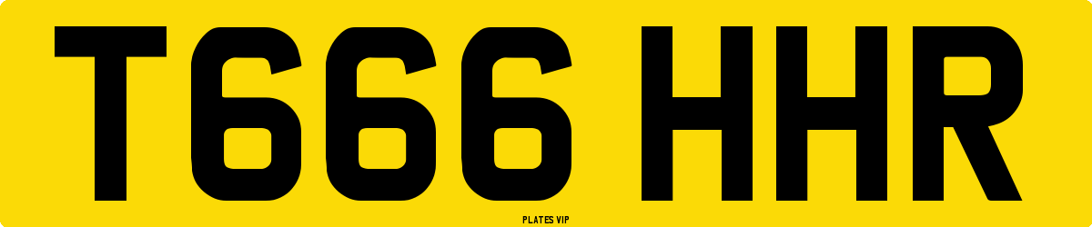 T666 HHR Number Plate