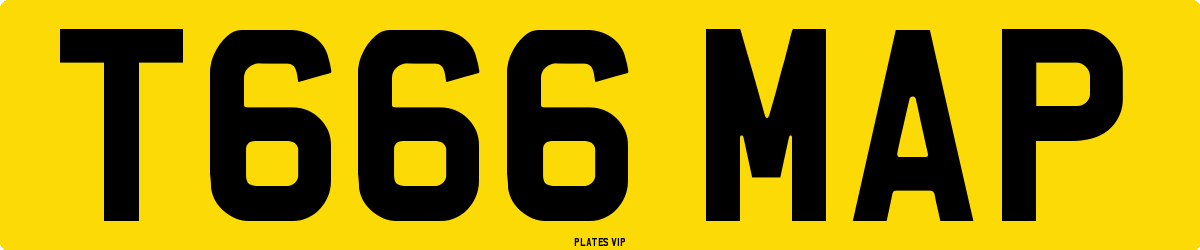 T666 MAP Number Plate