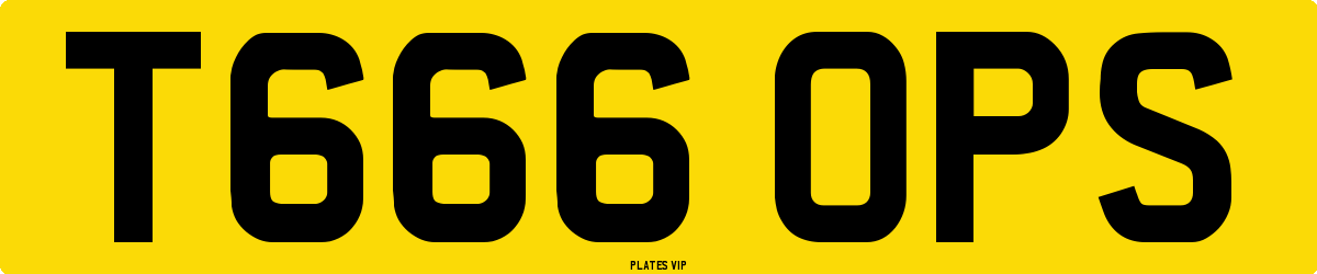 T666 OPS Number Plate