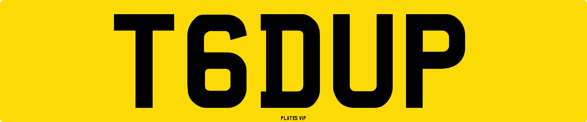 T6DUP Number Plate