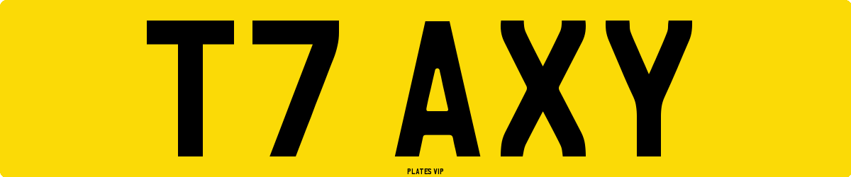 T7 AXY Number Plate
