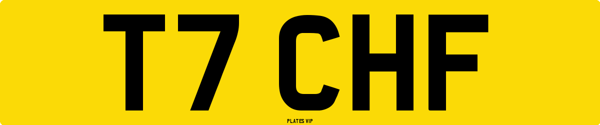 T7 CHF Number Plate