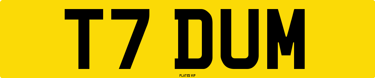 T7 DUM Number Plate