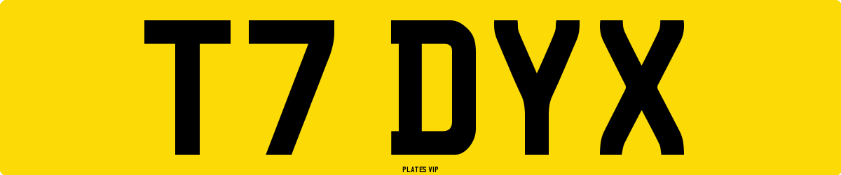 T7 DYX Number Plate