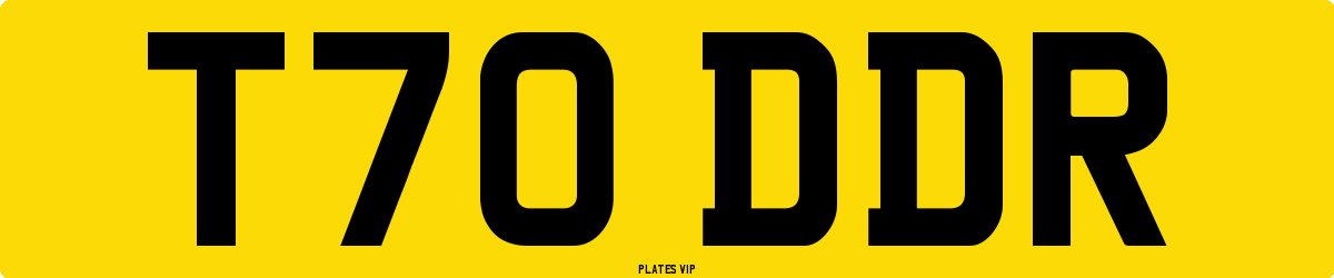 T70 DDR Number Plate