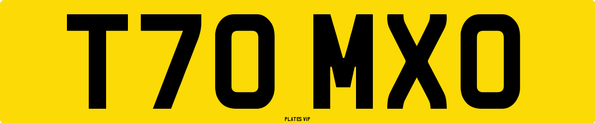 T70 MXO Number Plate