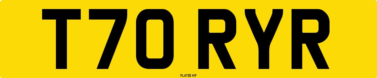 T70 RYR Number Plate