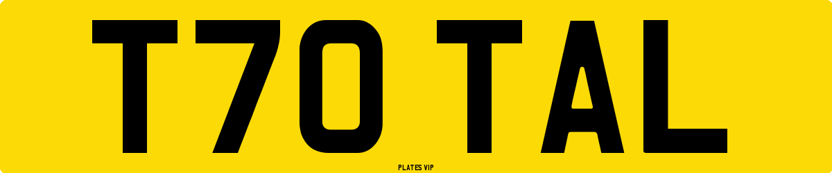 T70 TAL Number Plate
