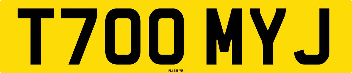 T700 MYJ Number Plate