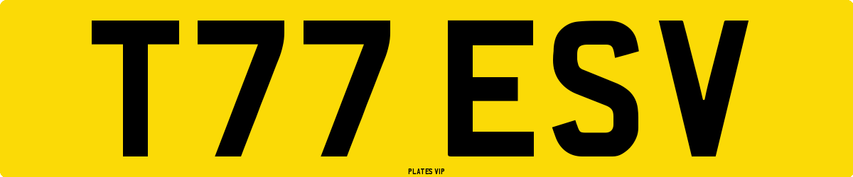T77 ESV Number Plate