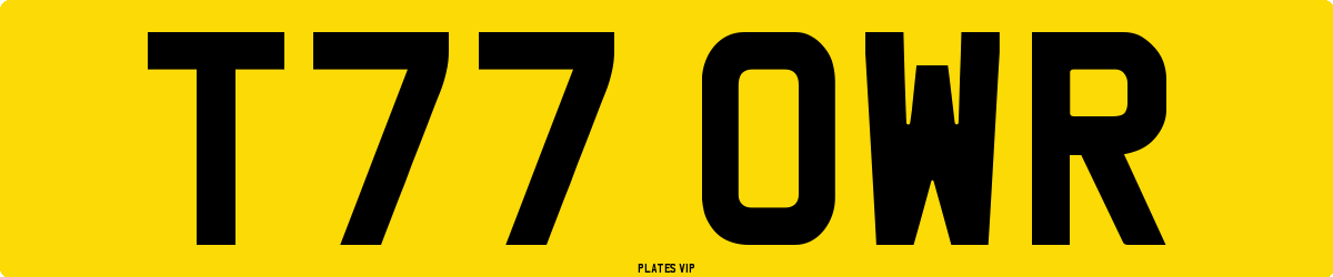 T77 OWR Number Plate